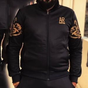 Signature Black  Jacket with Gold Sleeve Detail. Sz L